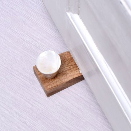 White Resin Wooden Door Stopper for Home & office